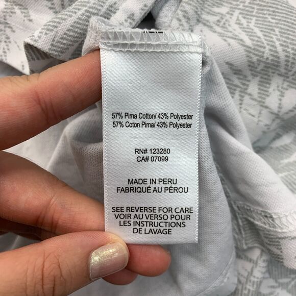 Travis Mathew Golf Shirt Men M Medium White Gray Performance Island Seaside Polo - Picture 9 of 12